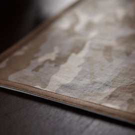 Camo Placemat w/ Suede Trim in Desert Camo/Natural | James Perse Los Angeles