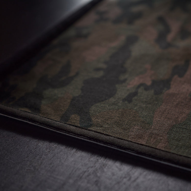 Camo Placemat with Suede Trim in Forest Camo/Black | James Perse Los Angeles