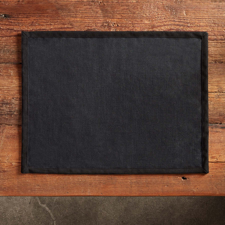 Placemat with Suede Trim in Black | James Perse Los Angeles