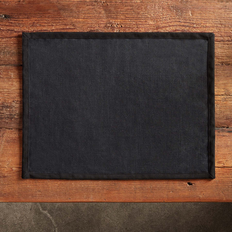 Placemat with Suede Trim in Black | James Perse Los Angeles