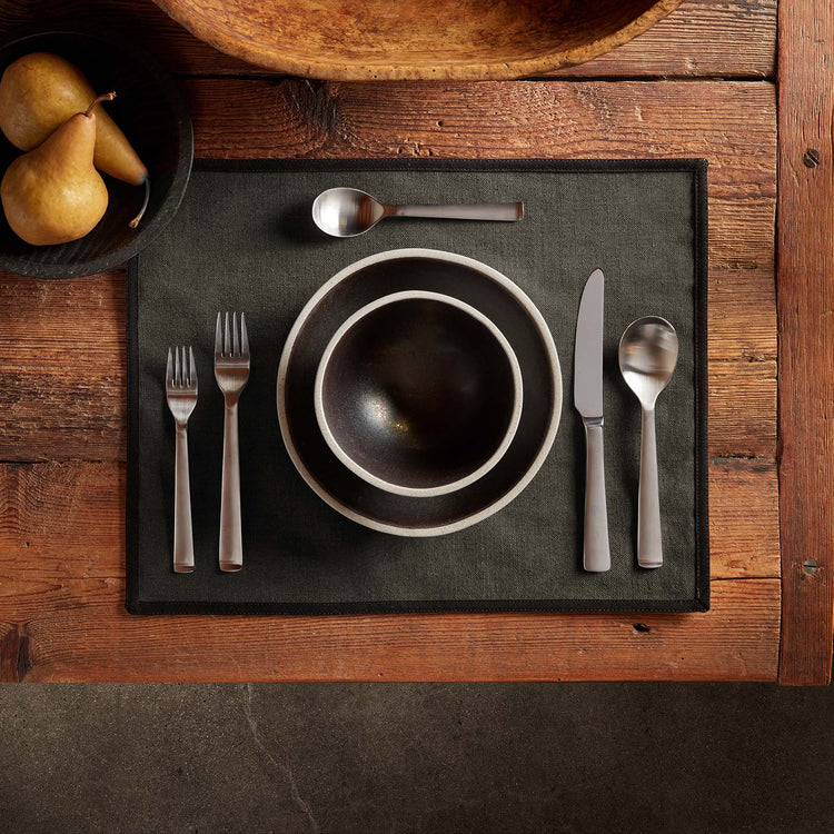 18" X 14" Placemat w/ Suede Trim - Cafe Noir | James Perse Los Angeles