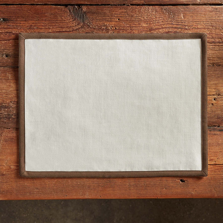 18" X 14" Placemat w/ Suede Trim - Oyster | James Perse Los Angeles