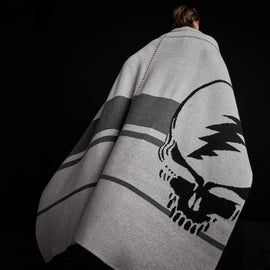Grateful Dead Cashmere Blanket in Flyash/Black/Dark Grey | James Perse Los Angeles