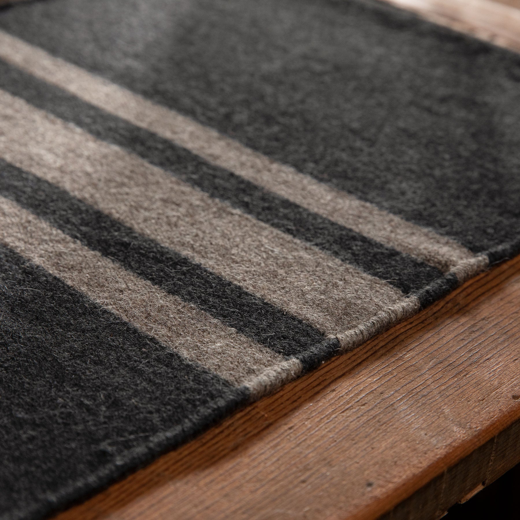 Wool Striped Placemat in Anthracite/Mule | James Perse Los Angeles
