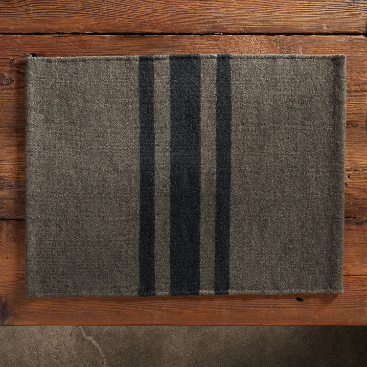 Wool Striped Placemat in Flint/Anthracite | James Perse Los Angeles