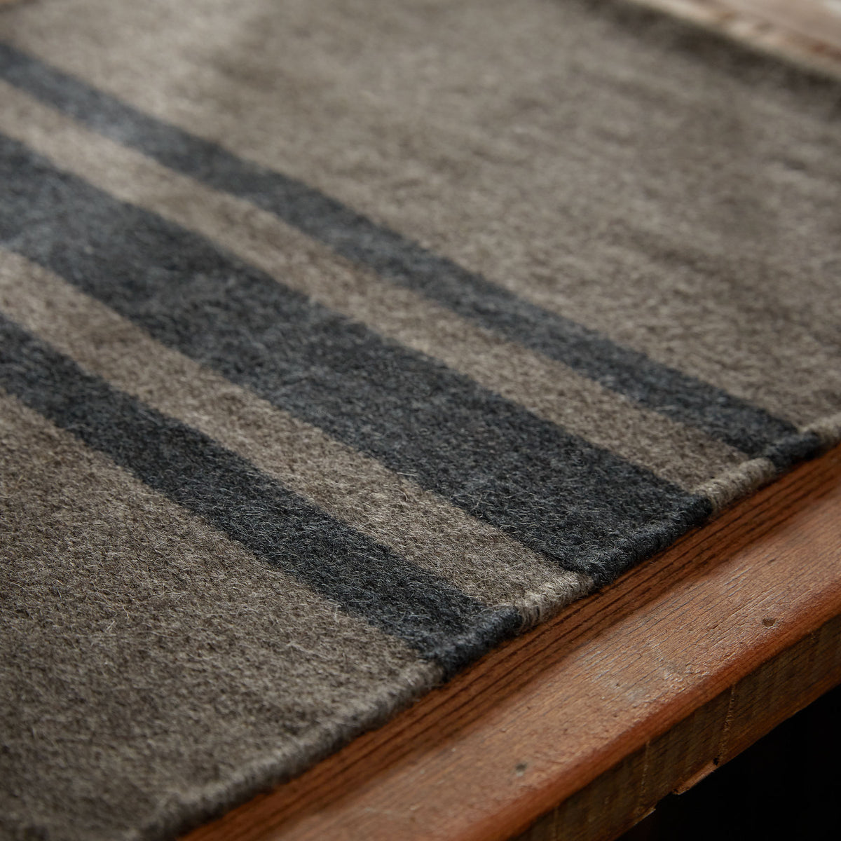 Wool Striped Placemat in Flint/Anthracite | James Perse Los Angeles