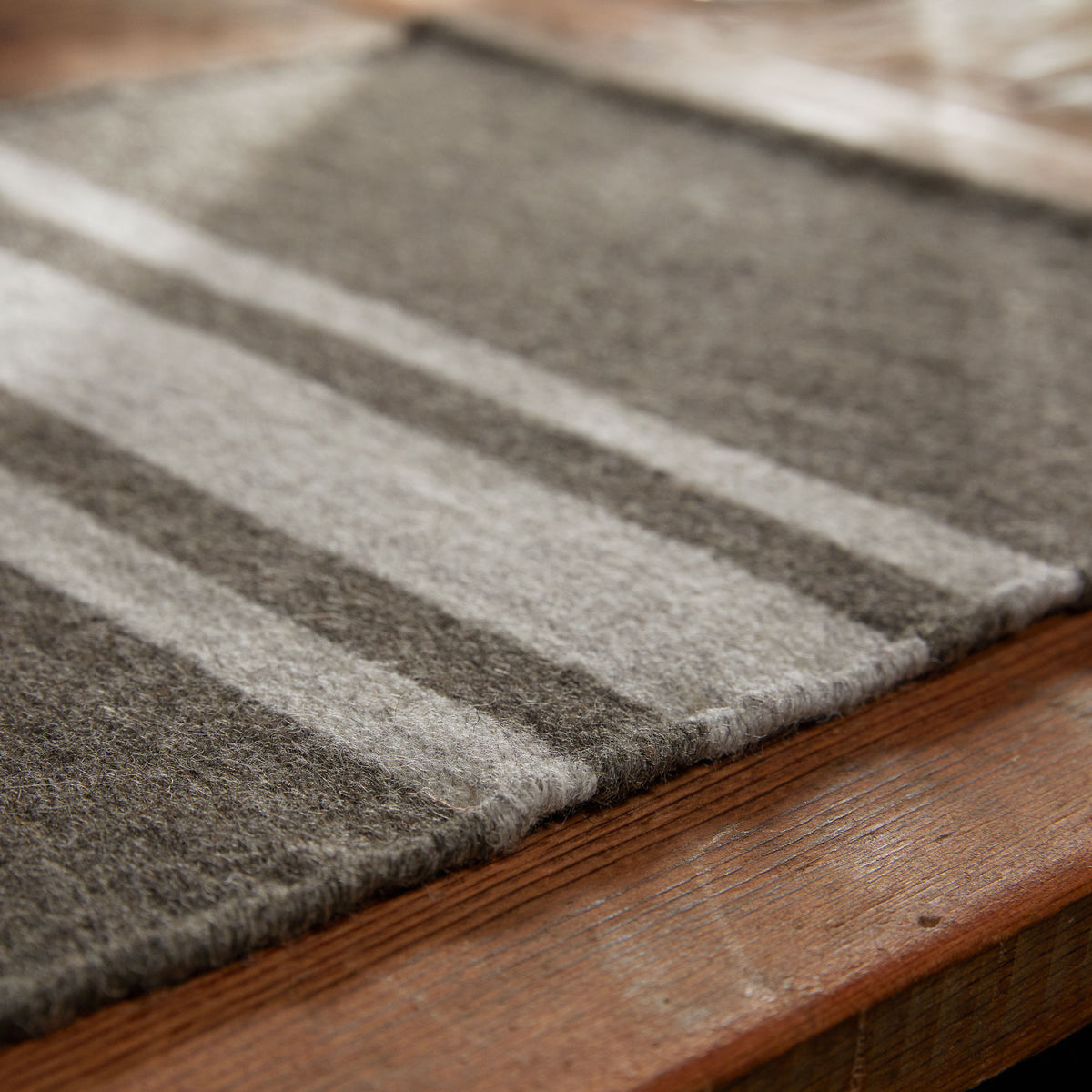 Wool Striped Placemat in Mule/Pearl Grey | James Perse Los Angeles