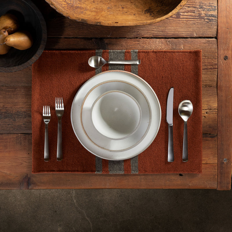 Wool Striped Placemat - Ochre/Flint | James Perse Los Angeles