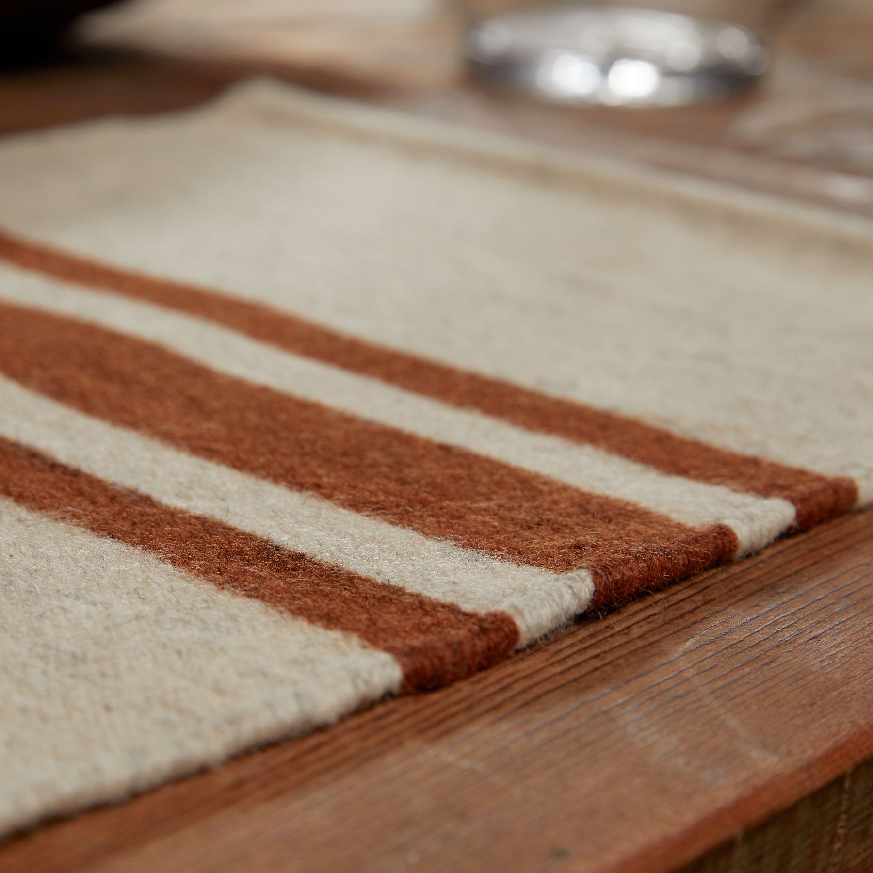 Wool Striped Placemat - Soapstone/Beige | James Perse Los Angeles