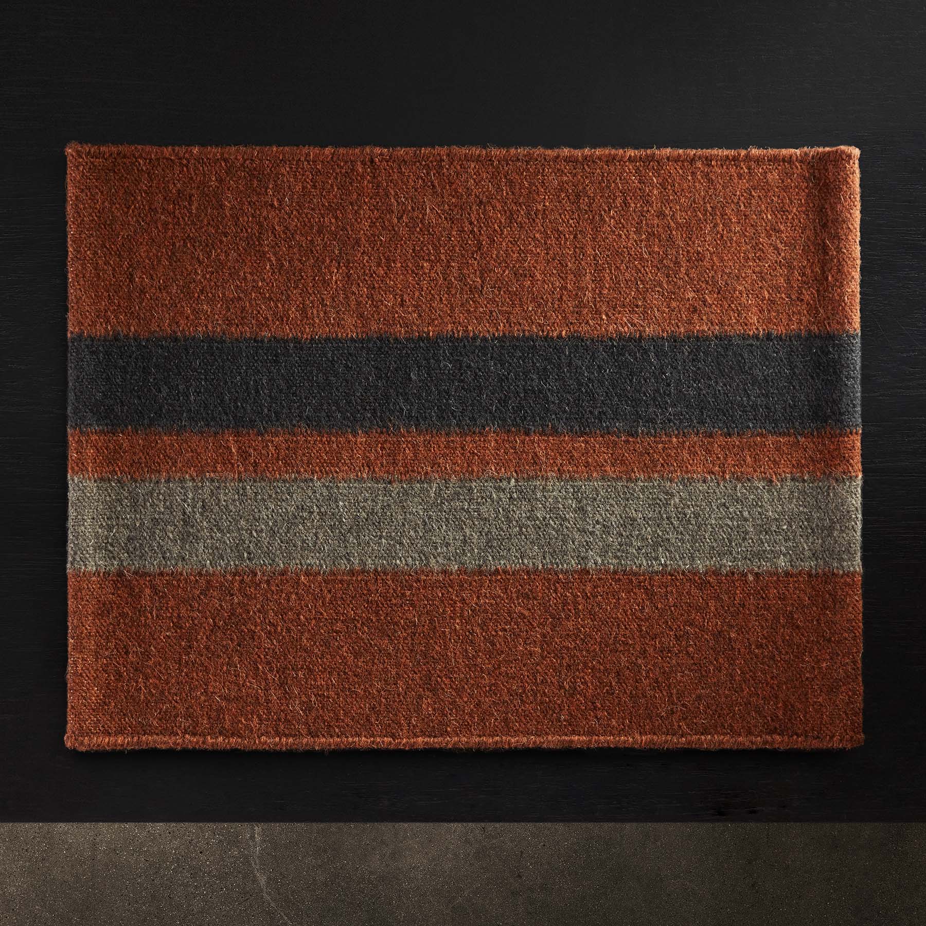 Placemat Wool Double Stripe in Ochre/Blk Marl/Flint | James Perse Los Angeles