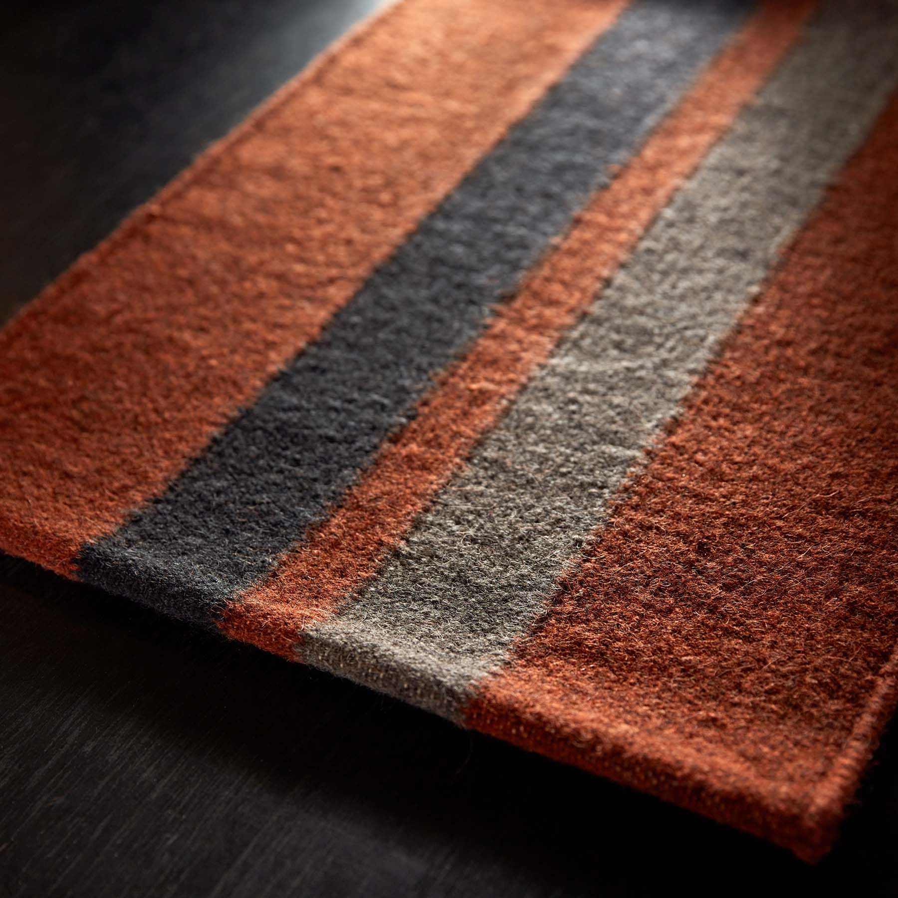 Placemat Wool Double Stripe in Ochre/Blk Marl/Flint | James Perse Los Angeles