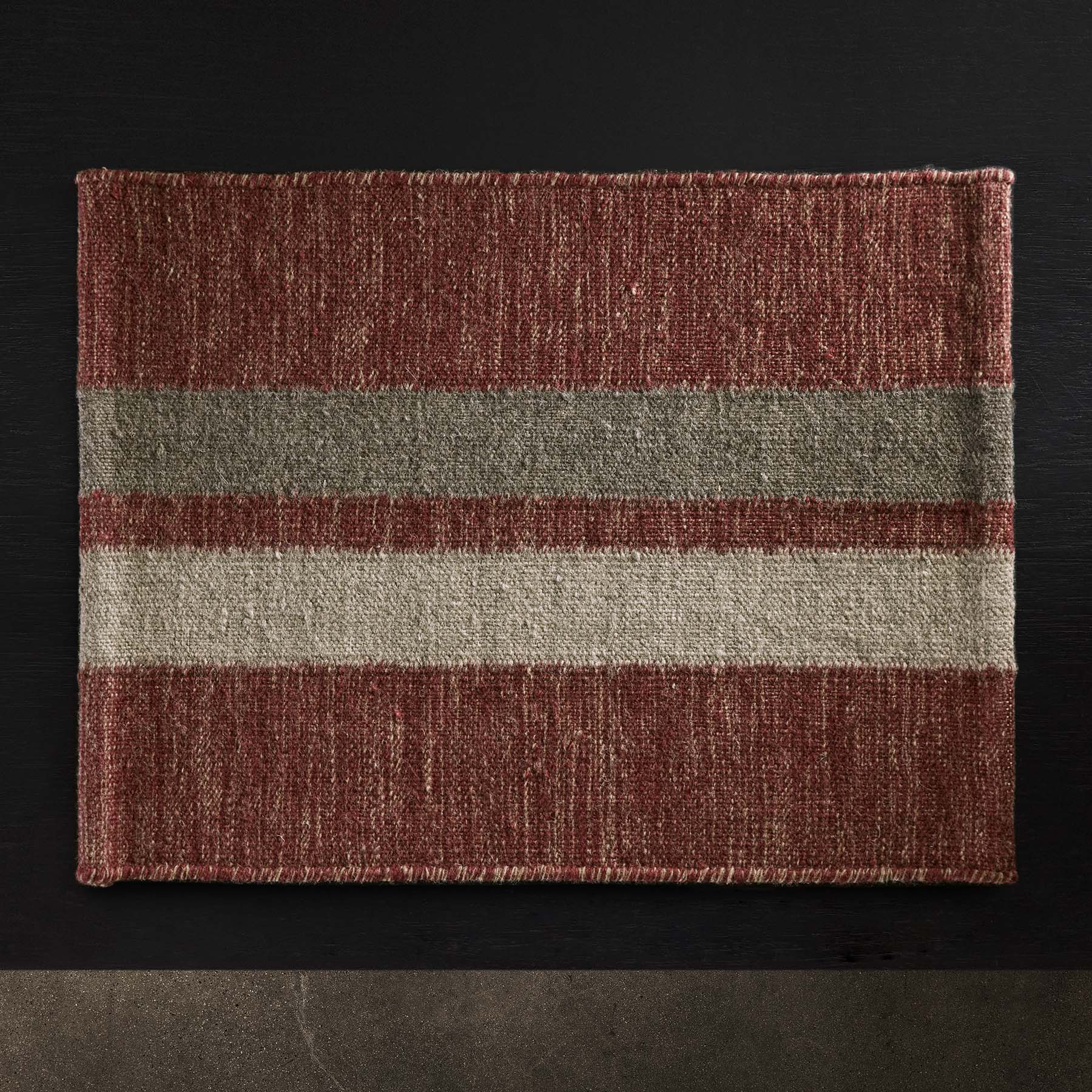 Placemat Wool Double Stripe in Wine/Flint/Oyster | James Perse Los Angeles