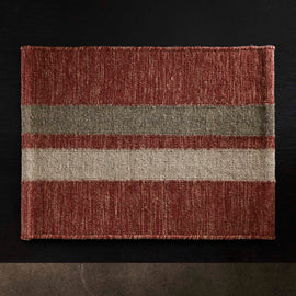 Placemat Wool Double Stripe in Wine/Flint/Oyster | James Perse Los Angeles