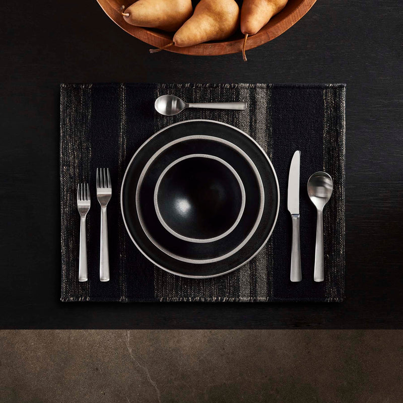 Placemat Wool Multi Stripe - Black Marle/Black/Flint | James Perse Los Angeles
