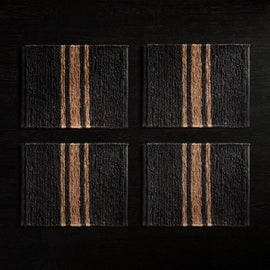 Jute Placemats (Set of 4) - Charcoal/Natural Stripe | James Perse Los Angeles