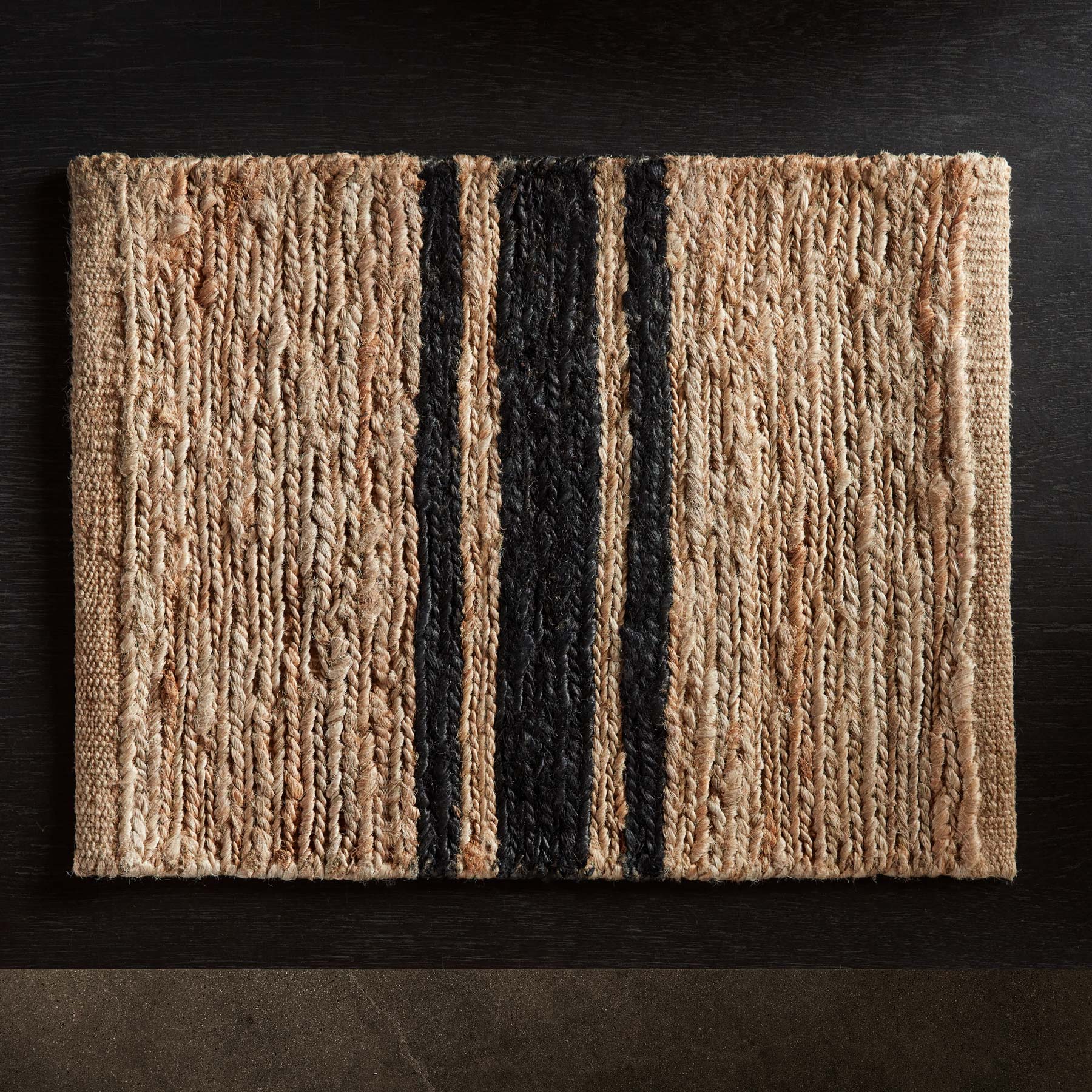Jute Placemats (Set of 4) - Natural/Charcoal Stripe | James Perse Los Angeles