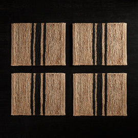 Jute Placemats (Set of 4) - Natural/Charcoal Stripe | James Perse Los Angeles