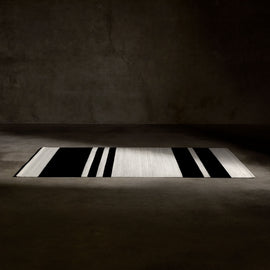 Multi Stripe Area Rug 8Ft X 10Ft in Natural/Black Stripe | James Perse Los Angeles