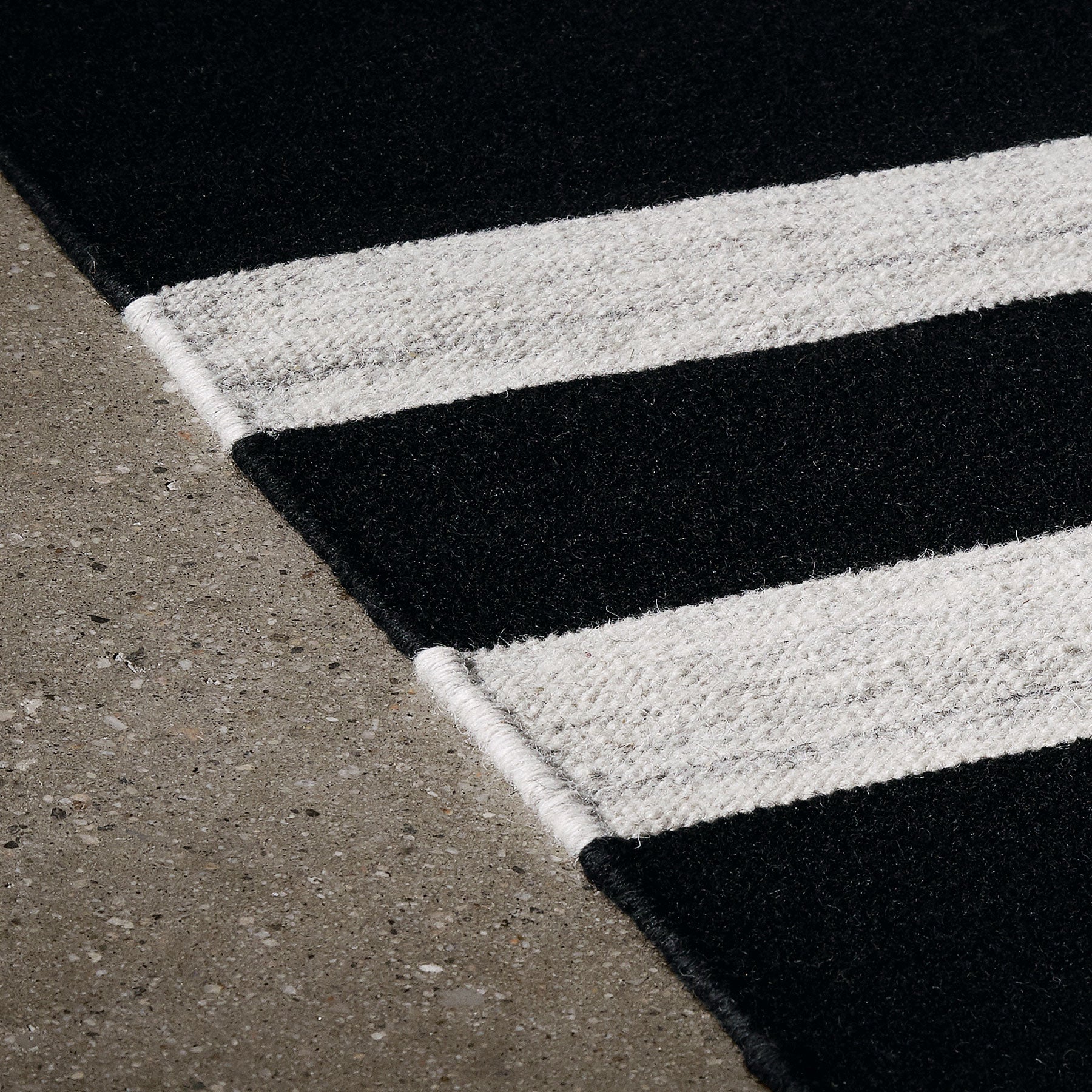 Multi Stripe Area Rug 8Ft X 10Ft in Natural/Black Stripe | James Perse Los Angeles