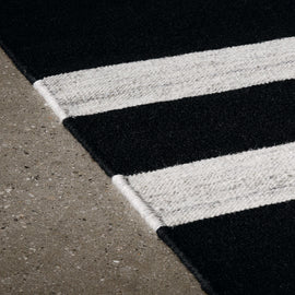 Multi Stripe Area Rug 8Ft X 10Ft in Natural/Black Stripe | James Perse Los Angeles