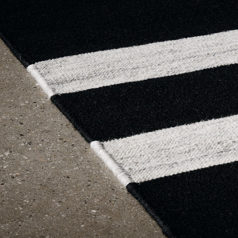 Multi Stripe Area Rug 8Ft X 10Ft in Natural/Black Stripe | James Perse Los Angeles