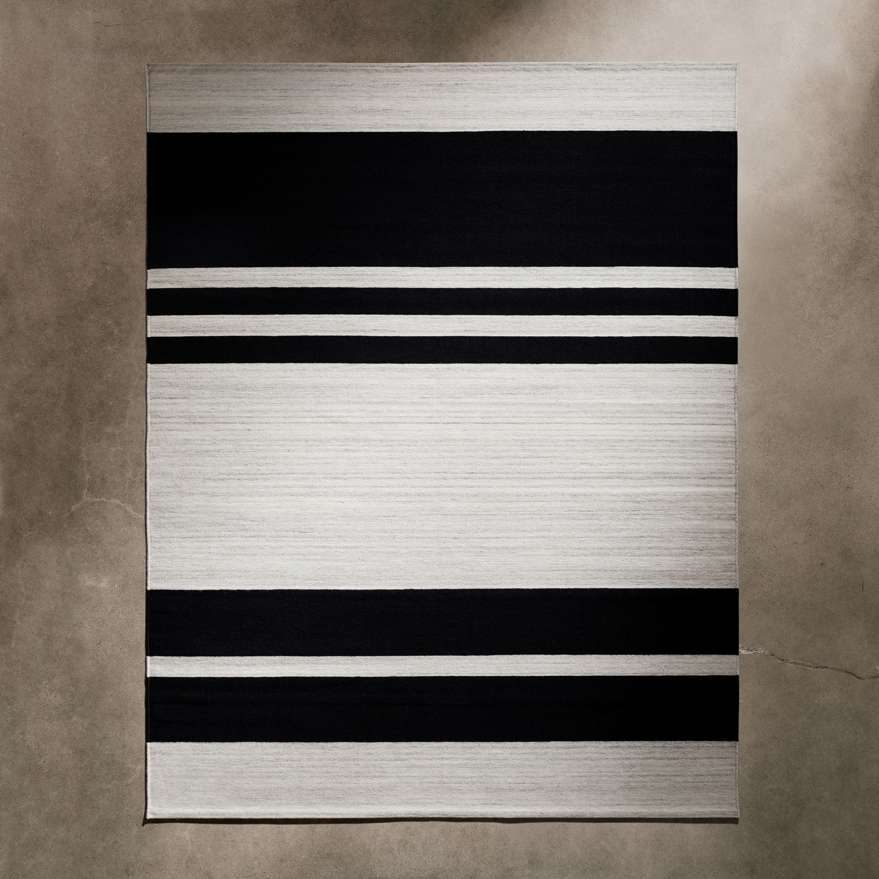 Multi Stripe Area Rug 8Ft X 10Ft in Natural/Black Stripe | James Perse Los Angeles