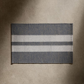 Striped Entry Mat 2Ft X 3Ft in Guntmetal Marle/Pearl Grey | James Perse Los Angeles