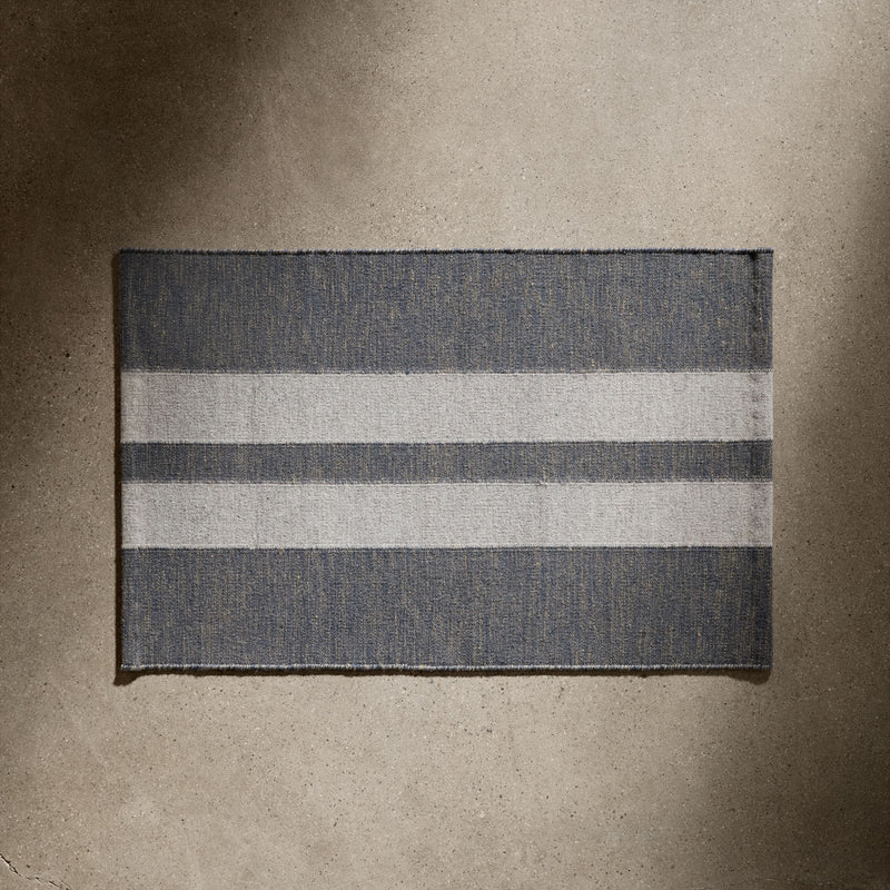 Striped Entry Mat 2Ft X 3Ft in Guntmetal Marle/Pearl Grey | James Perse Los Angeles