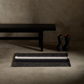 Striped Entry Mat 2Ft X 3Ft in Pearl Grey/Black | James Perse Los Angeles
