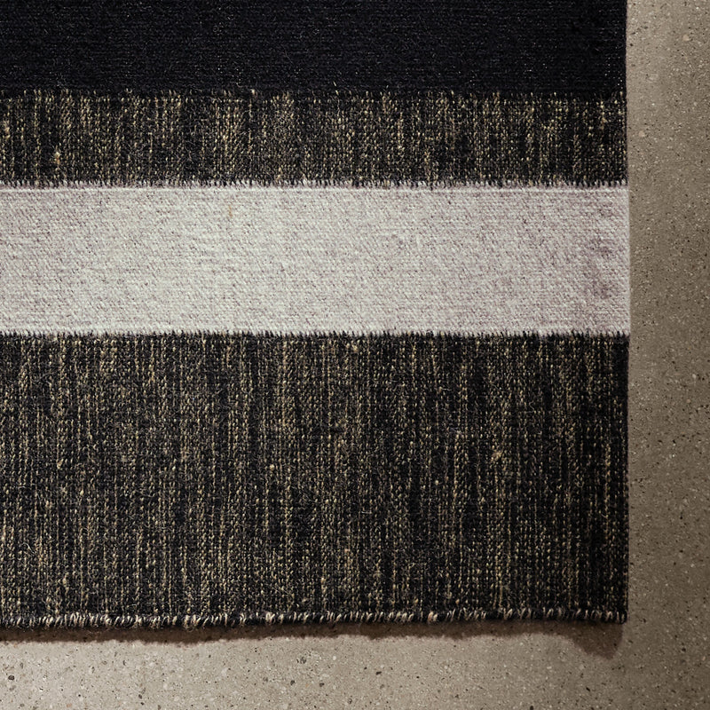 Striped Entry Mat 2Ft X 3Ft in Pearl Grey/Black | James Perse Los Angeles
