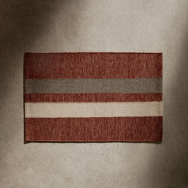 Striped Entry Mat 2Ft X 3Ft in Wine/Flint/Oyster | James Perse Los Angeles
