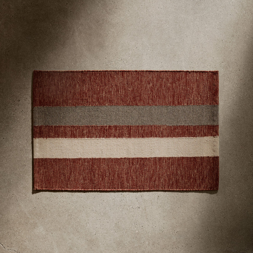 Striped Entry Mat 2Ft X 3Ft in Wine/Flint/Oyster | James Perse Los Angeles
