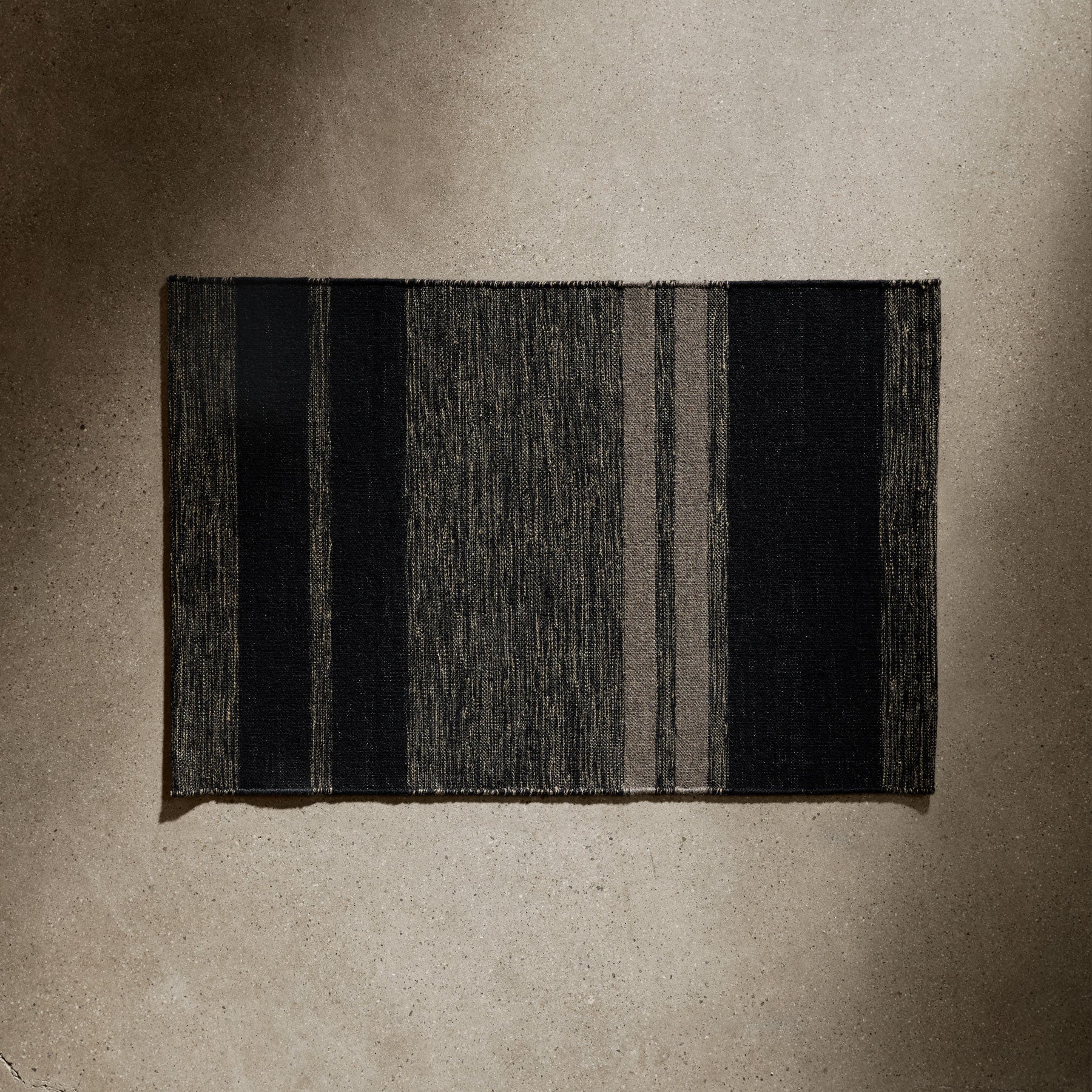 Multi Stripe Entry Mat 2Ft X 3Ft - Blk Marl/Blk/Flint | James Perse Los Angeles