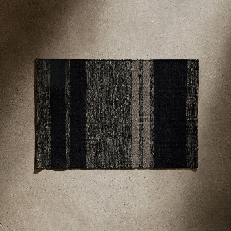Multi Stripe Entry Mat 2Ft X 3Ft - Blk Marl/Blk/Flint | James Perse Los Angeles