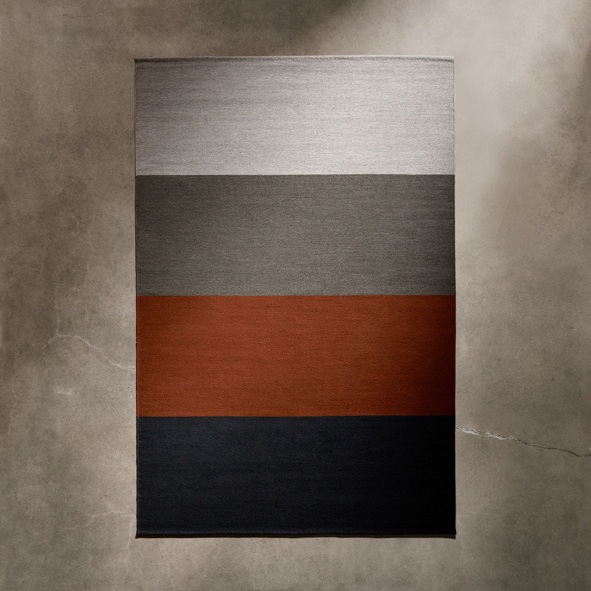 Color Blocked Rug 6'X9' - Blk M/Ochre/Flint | James Perse Los Angeles