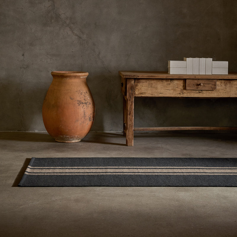 3.5 X 9 Three Stripe Runner in Anthracite/Mule | James Perse Los Angeles