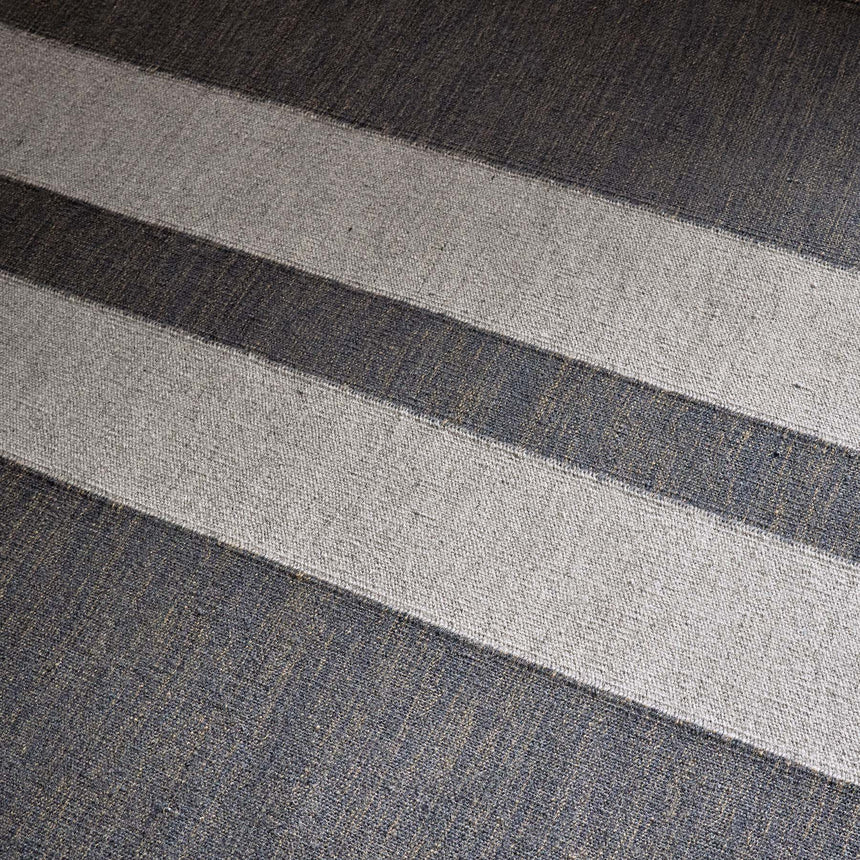 3.5FT X 9FT Double Stripe Runner in Guntmetal Marle/Pearl Grey | James Perse Los Angeles