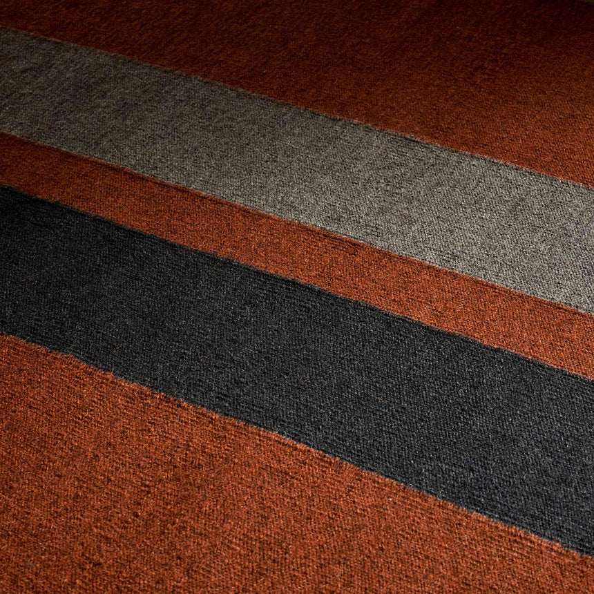 3.5 X 9 Double Stripe Runner in Ochre/Blk Marl/Flint | James Perse Los Angeles