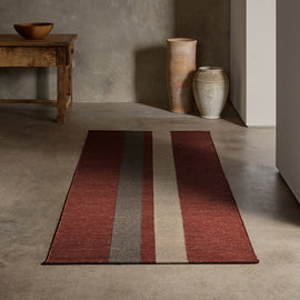 3.5 X 9 Double Stripe Runner in Wine/Flint/Oyster | James Perse Los Angeles