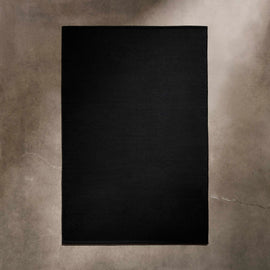 Solid Wool Area Rug 6Ft X 9Ft in Black | James Perse Los Angeles 