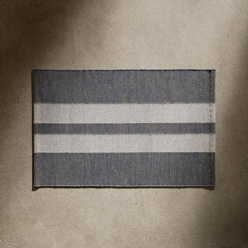 Double Stripe Door Mat 2Ft X 3Ft - Guntmetal Marle/Pearl Grey | James Perse Los Angeles