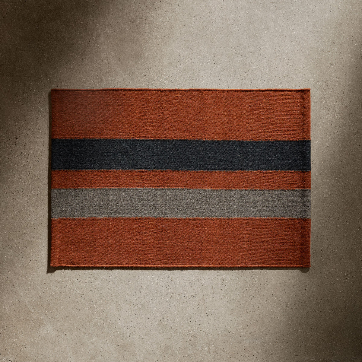 Double Stripe Door Mat 2Ft X 3Ft - Ochre/Blk Marl/Flint | James Perse Los Angeles
