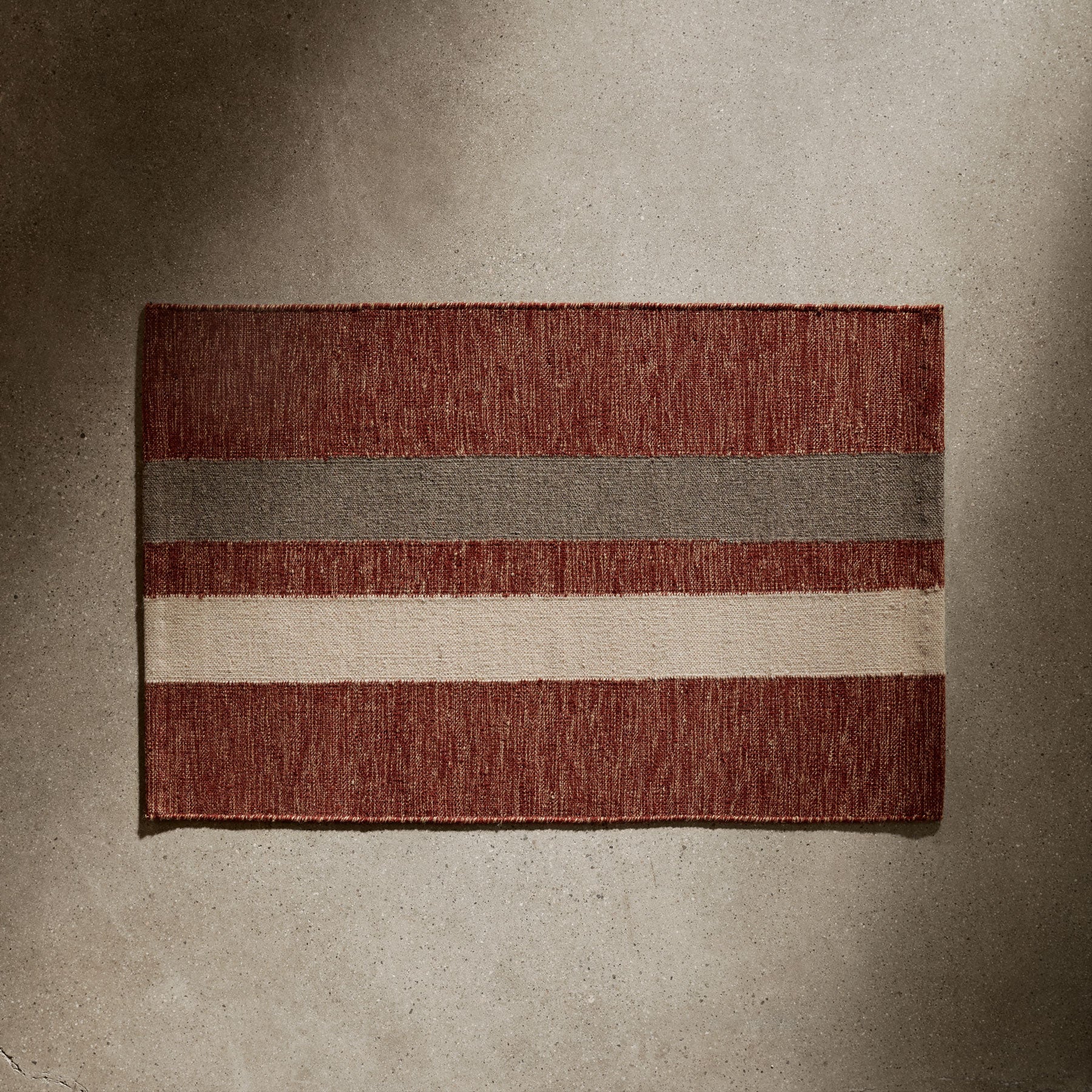 Double Stripe Door Mat 2Ft X 3Ft - Wine/Flint/Oyster | James Perse Los Angeles