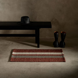 Double Stripe Door Mat 2Ft X 3Ft - Wine/Flint/Oyster | James Perse Los Angeles