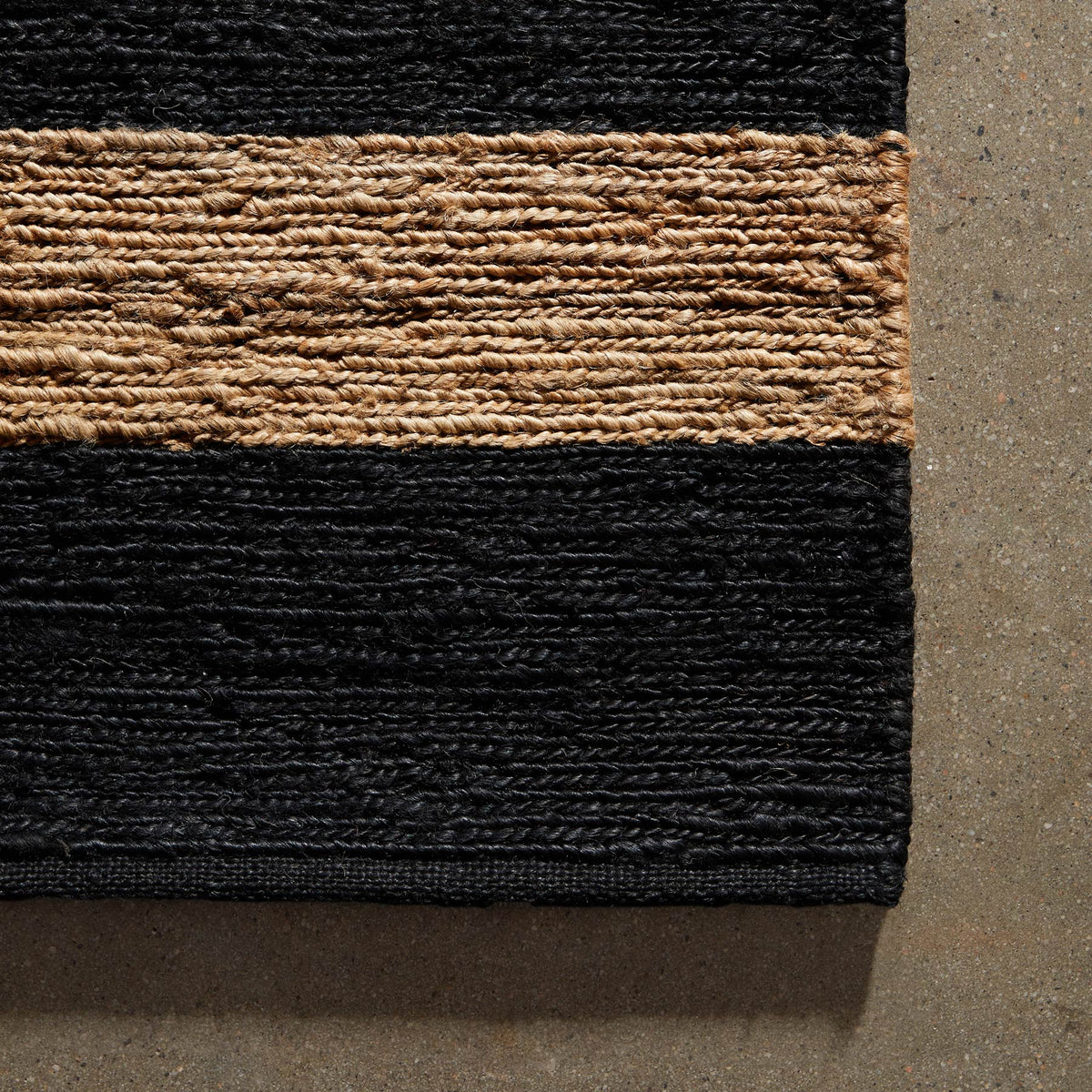 Jute Entry Mat - Charcoal/Natural Stripe | James Perse Los Angeles