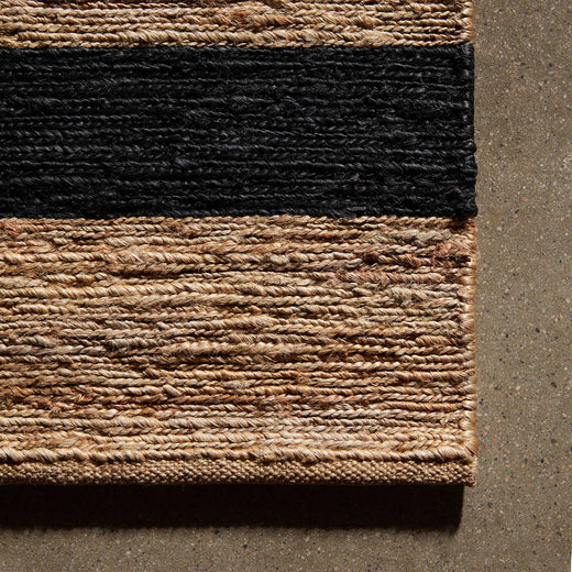 Jute Entry Mat - Natural/Charcoal Stripe | James Perse Los Angeles