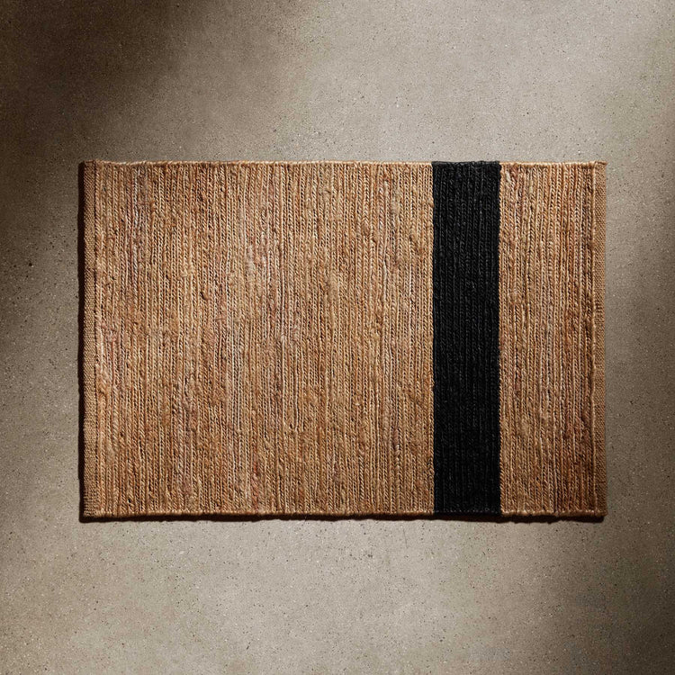 Jute Entrance Rug 2FT X 3FT in Natural/Charcoal Stripe | James Perse Los Angeles