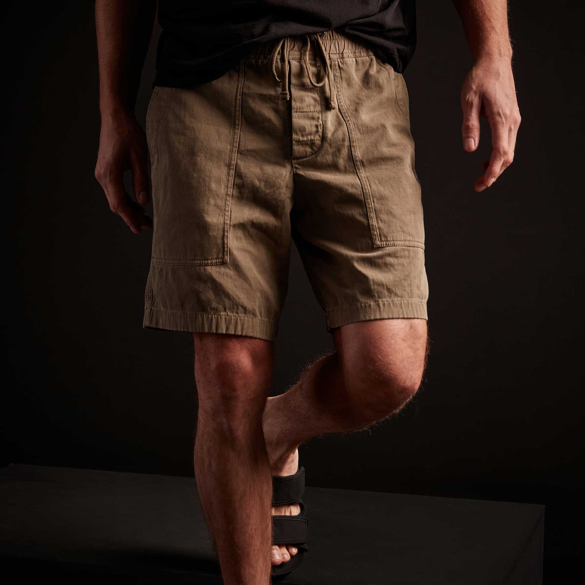 Army Cotton Slub Utility Short - Old Whiskey Pigment | James Perse Los Angeles