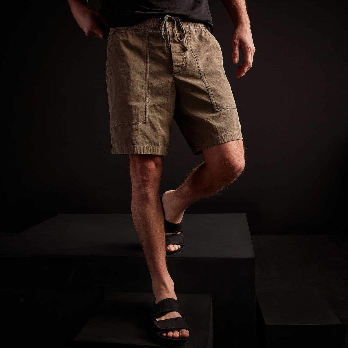 Army Cotton Slub Utility Short - Old Whiskey Pigment | James Perse Los Angeles