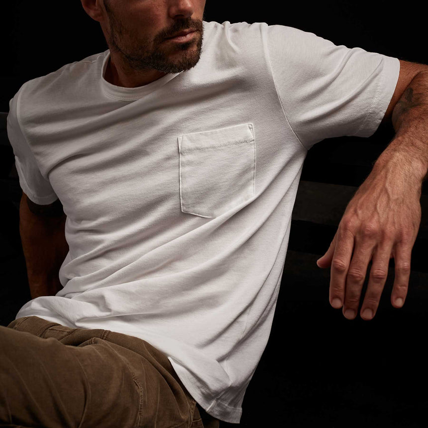 Elevated Lotus Jersey Pocket Tee In White | James Perse Los Angeles